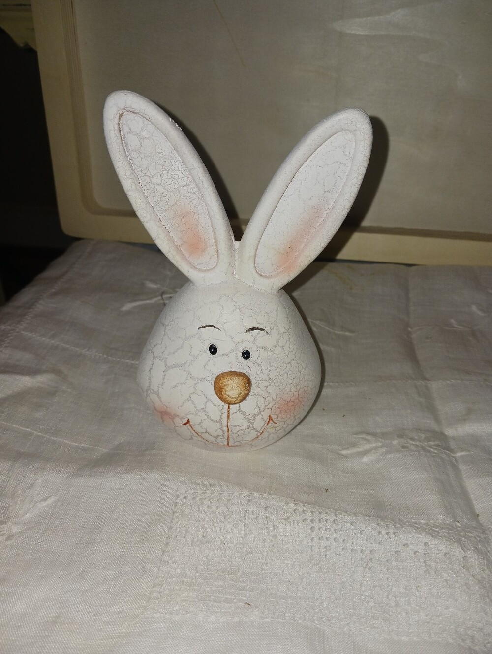 White  Bunny Head Decorative Figurine